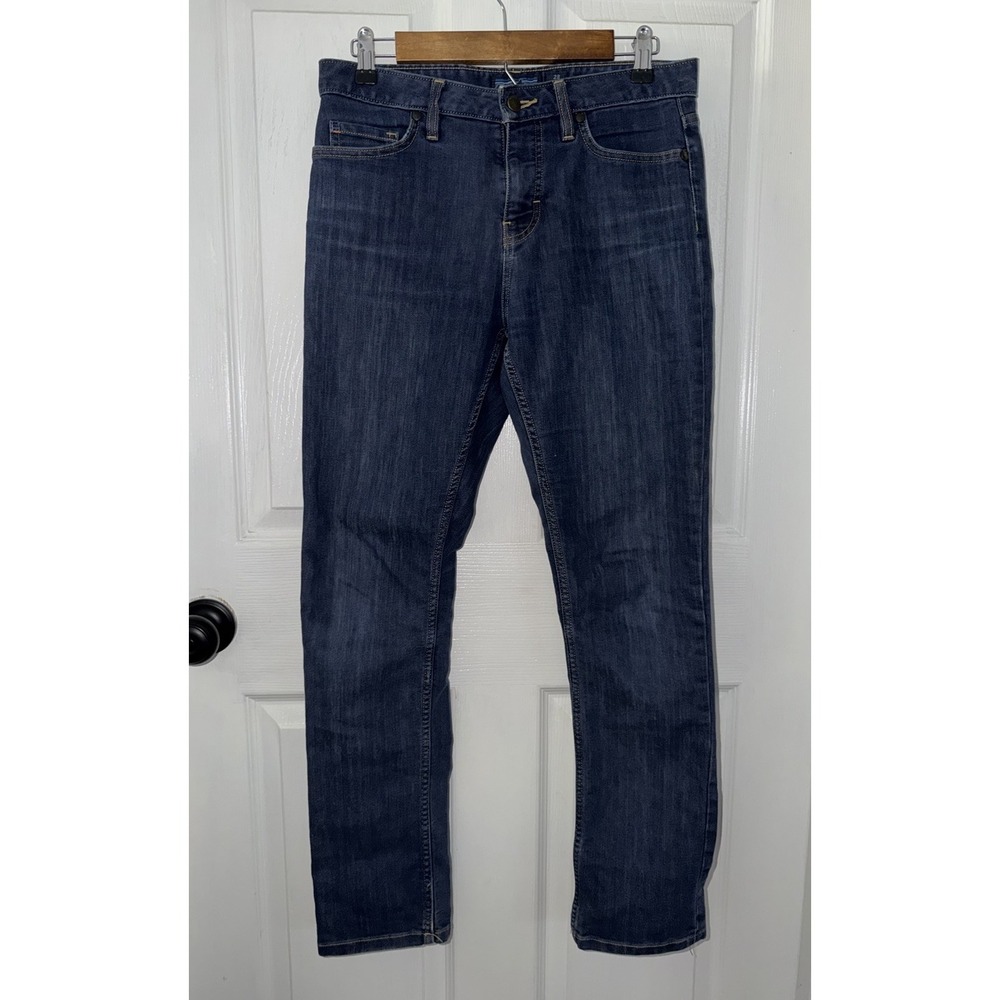 Patagonia Women's Mid Rise Straight Jeans Blue Size 28 Organic Cotton Stretch